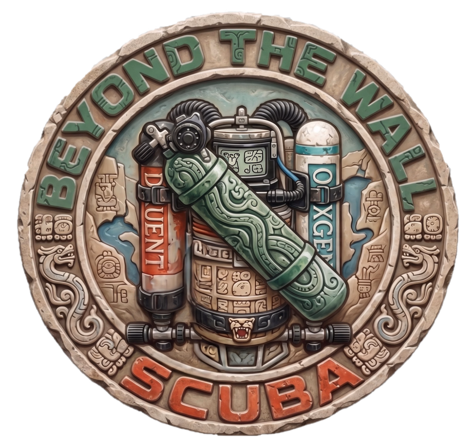 Beyond The Wall Scuba Badge Logo